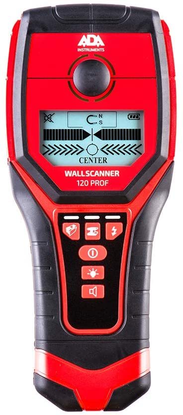 ADA digitales Ortungsgerät Wall Scanner 120 (detektiert Holz/Eisenmetalle/Nichteisen)