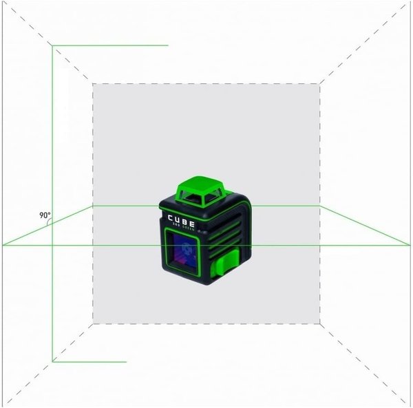 ADA CUBE 360 Green Linienlaser (Ultimate), 20m (70m), Stativ, Halterung,3xAA, IP54, ±0,3mm/m, Koffer