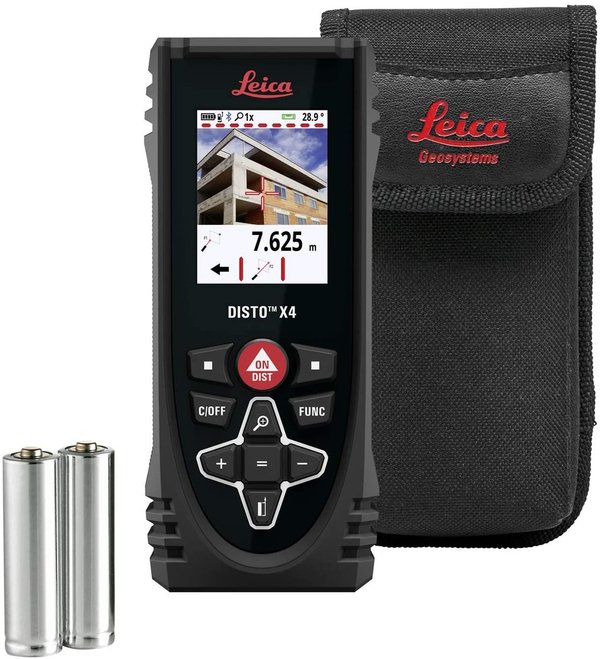 Leica DISTO X4 - robuster Laserdistanzmesser mit digitaler Zielsucherkamera
