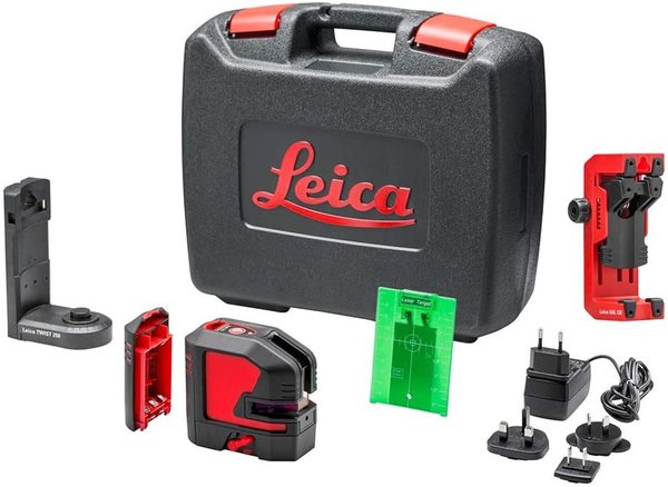 Leica Lino L2G Set - grüner Kreuzlinienlaser mit Li-Ion Akku, Adapter und Koffer