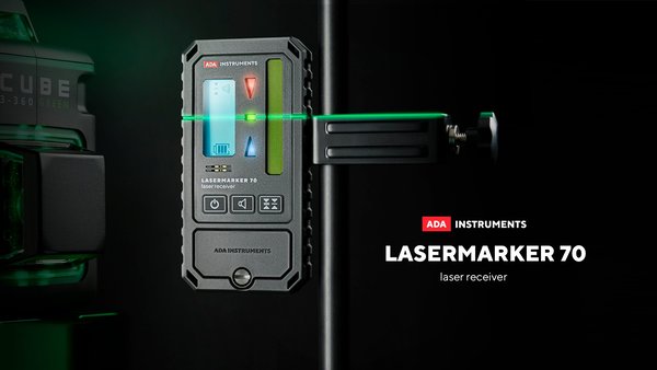 ADA LaserMarker 70 Handempfänger für alle grüne und rote Linienlaser mit einstellbarer Pulsfunktion
